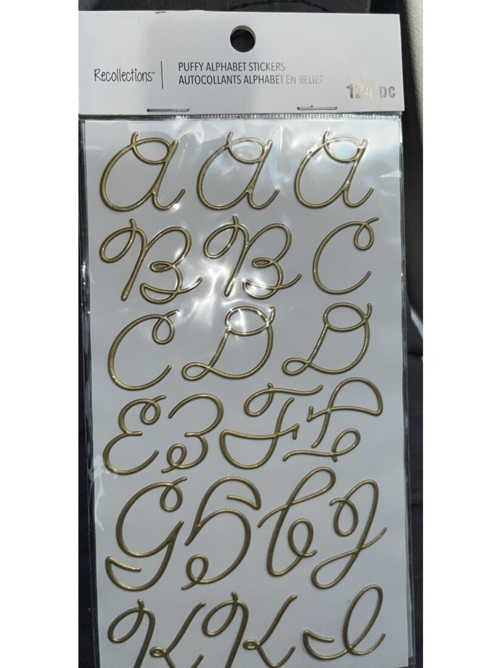 Recollections Stickers Gold Puffy 1 Inch Alphabet Letters Pack